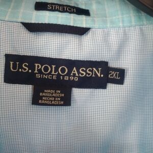 U.S. Polo Assn. Aqua Checkered Shirt 2XL